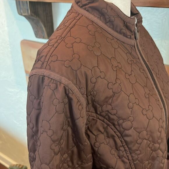Vintage Walt Disney World Brown Quilted Mickey Mouse Jacket, M! - Picture 6 of 11